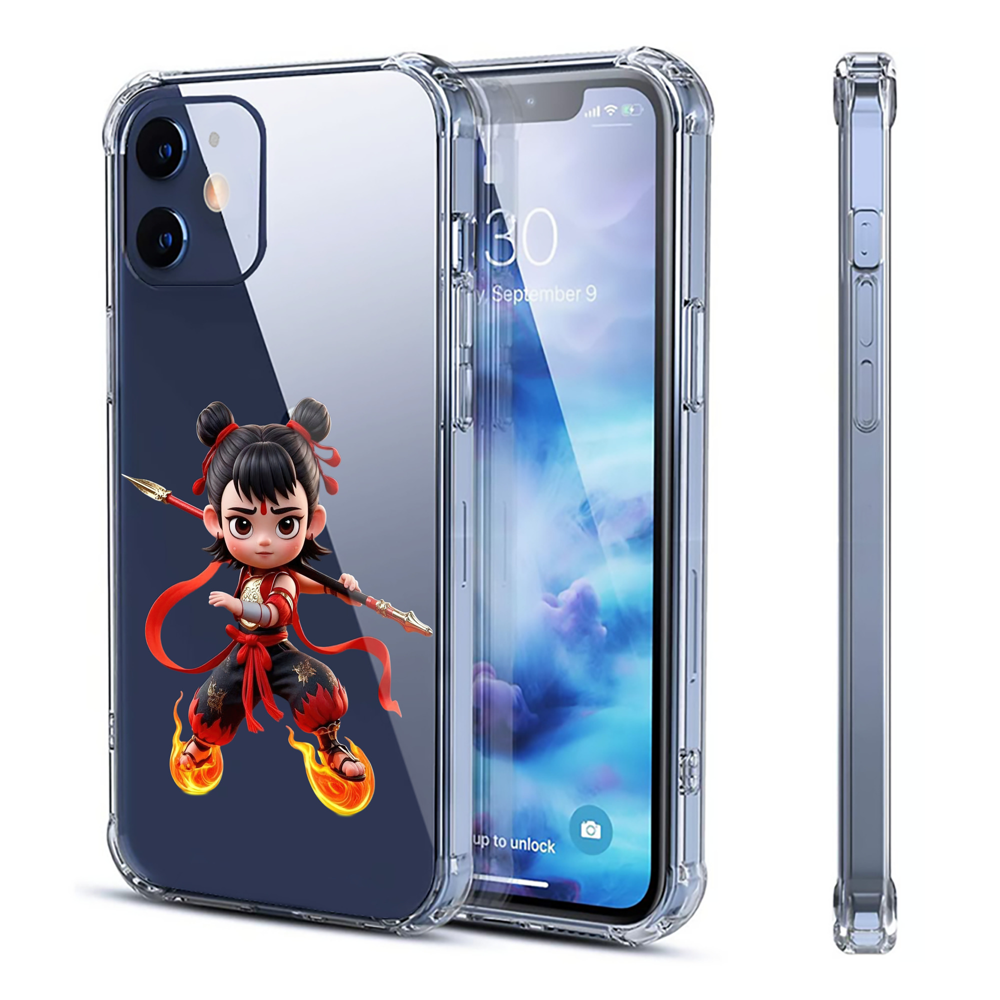 （画像用） Ne Zha 2 ナタ 魔童の大暴れ 【iPhone 12シリーズ対応】透明スマホケース（クリアソフトケース）